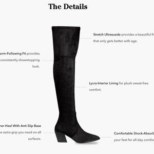 Black Suede Over The Knee Boots by Thursday Boot Company
